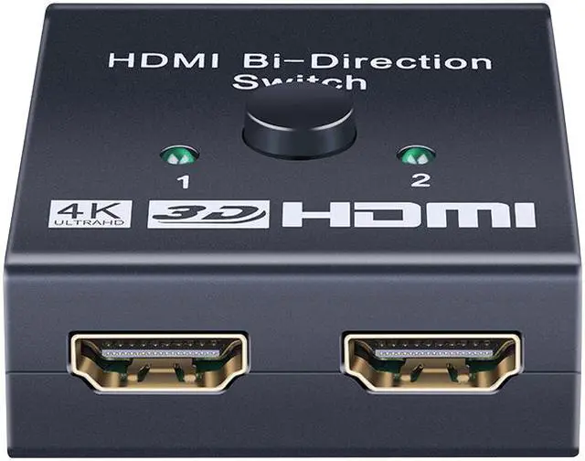 Alt view image 6 of 6 - 4K HDMI Switch 2 Ports Bi-directional 1x2 / 2x1 HDMI Switcher Splitter Supports Ultra HD 4K 1080P 3D HDR HDCP for PS4 Xbox HDTV