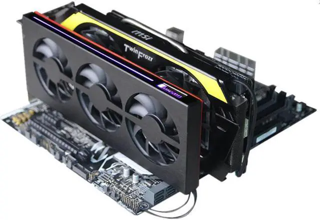 Alt view image 2 of 6 - Graphic Card Cooling Fan PCI FAN Heat Sink Radiator Support Motherboard AURA SYNC 12V 4PIN RGB Lighting VGA Cooler