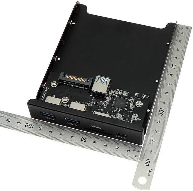 Alt view image 4 of 7 - Plugadget 2 USB 3.0 A Hub + SD + TF + Type C USB 3.1 to 20Pin Header Floppy Front Drive Panel
