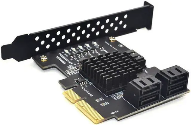 Alt view image 3 of 4 - Plugadget  Pci-E Pci Express 3.0 Gen3 X4 To 5 SATA III Card PCIE to SATA3.0 Expansion Card 5 Ports for IPFS 6G Transfer Speed JMS585