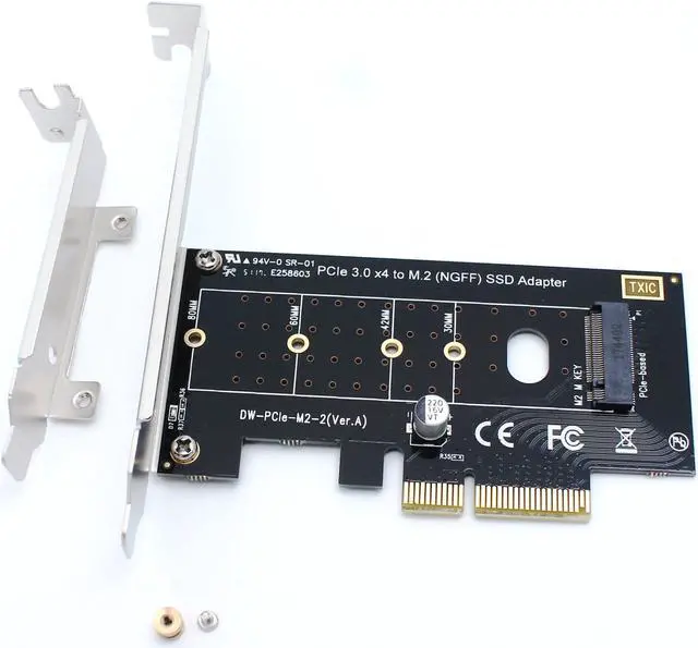 Alt view image 6 of 6 - M.2 to PCIe Adapter, NVME M2 SSD to PCI-e 3.0 x4 Gen3 Host Controller Expansion Card with Low Profile Bracket, Support M Key SSD Type 2280 2260 2242 2230 Converter to Desktop PCI Express Slot