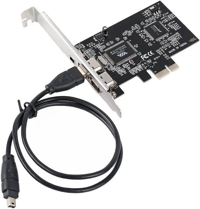 Alt view image 2 of 5 - Plugadget PCIE 1394 Firewire Card, PCI Express (1X) to External IEEE 1394 Adapter Controller (2 x 6 Pin + 1 x 4 Pin) for Desktop PC and DV Connection