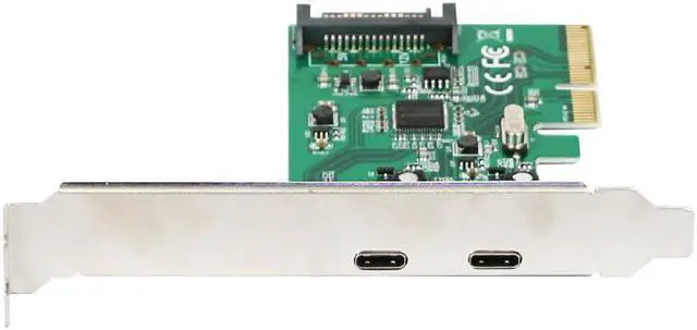 Alt view image 2 of 7 - Plugadget PCI-E 4x Express to USB 3.1 Adapter Card Dual USB-C Type C Gen II SuperSpeed 10Gbps Internal 15-Pin Power Connector with Asmedia Chipset