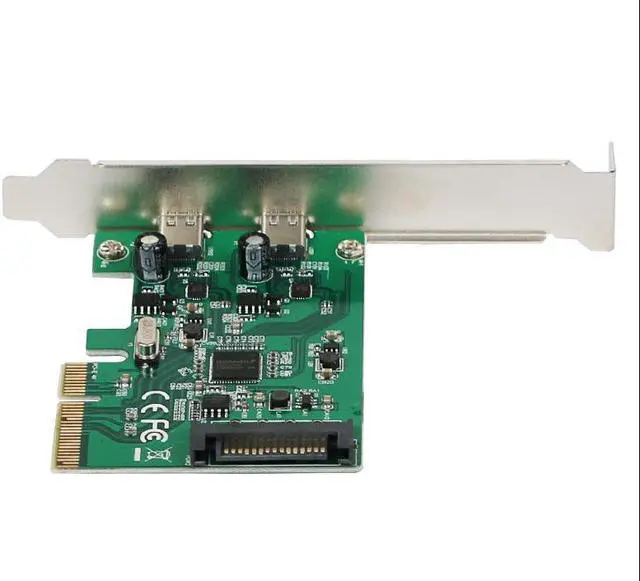 Alt view image 6 of 7 - Plugadget PCI-E 4x Express to USB 3.1 Adapter Card Dual USB-C Type C Gen II SuperSpeed 10Gbps Internal 15-Pin Power Connector with Asmedia Chipset