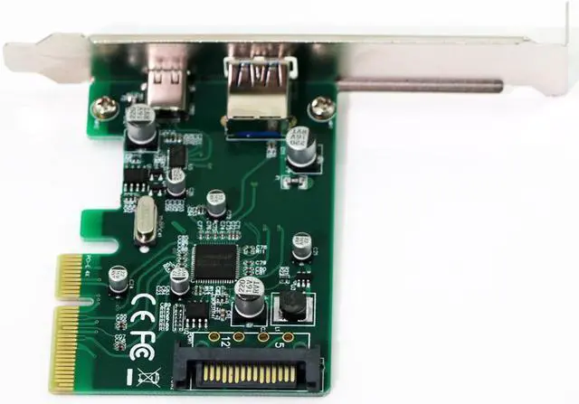 Alt view image 4 of 7 - Plugadget PCI-E (PCI Express) to USB 3.1 (Type A +Type C) Expansion Card USB 3.1 Gen II SuperSpeed 10Gbps Internal 15-Pin Power Connector USB-C Port 3A Charging Power Asmedia Chipset