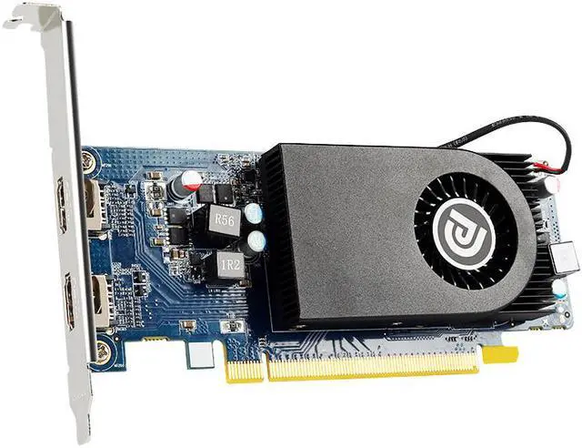 Alt view image 5 of 6 - Plugadget Low Profile Dual Monitor Video Card AMD RX560 Core 128 Bit 2G GDDR3 ATI Eyefinity Multi-display Graphics Card with Two HDMI Output 4K 60HZ Support for PC Case Mini ITX ATX HTPC Case