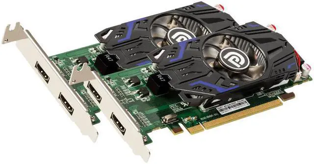 Alt view image 2 of 5 - Plugadget Dual Monitor Video Card 64 Bit 1G GDDR3 AMD Radeon R5 230 Eyefinity Multi-display Graphics Card with Two HDMI Output 1080P Support for PC Case Mini ITX ATX HTPC Case