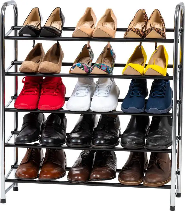 Main image of IRIS USA 5-Tier Shoe Storage Organizer, Silver
