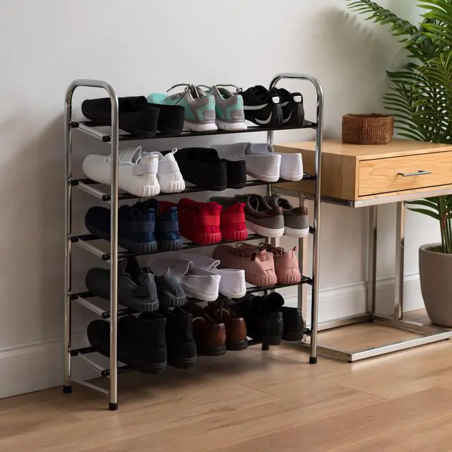 Alt view image 3 of 4 - IRIS USA 5-Tier Shoe Storage Organizer, Silver