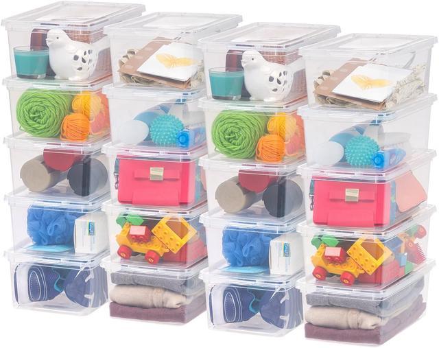 IRIS USA 20 Pack 5qt Plastic Storage Bin Tote Organizing Container