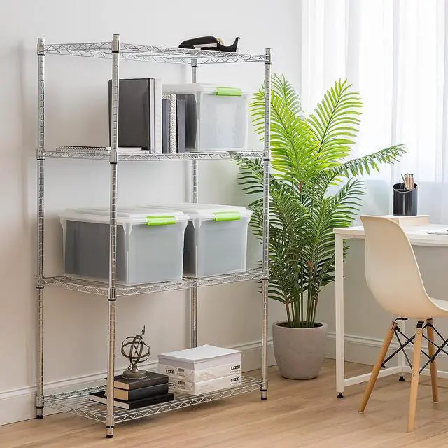 Alt view image 2 of 4 - IRIS USA File Box File Organizer Plastic File Box for Letter/Legal File, BPA-Free Plastic Storage Bin Tote Organizer w/ Secure Latching Lid and Easy-Slide Pad, Clear 35 Qt. 4Pack