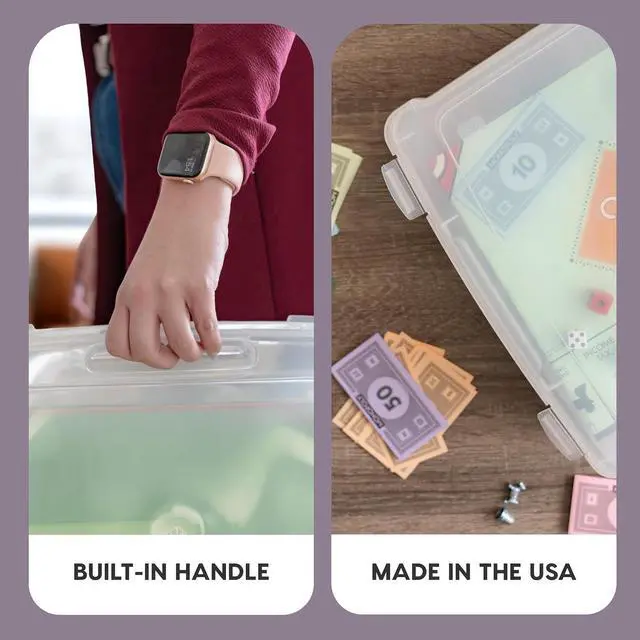Alt view image 4 of 4 - IRIS USA 10Pack 8.5" x 11" A4 Paper Portable Project Case Container with Snap-Tight Latch, Clear