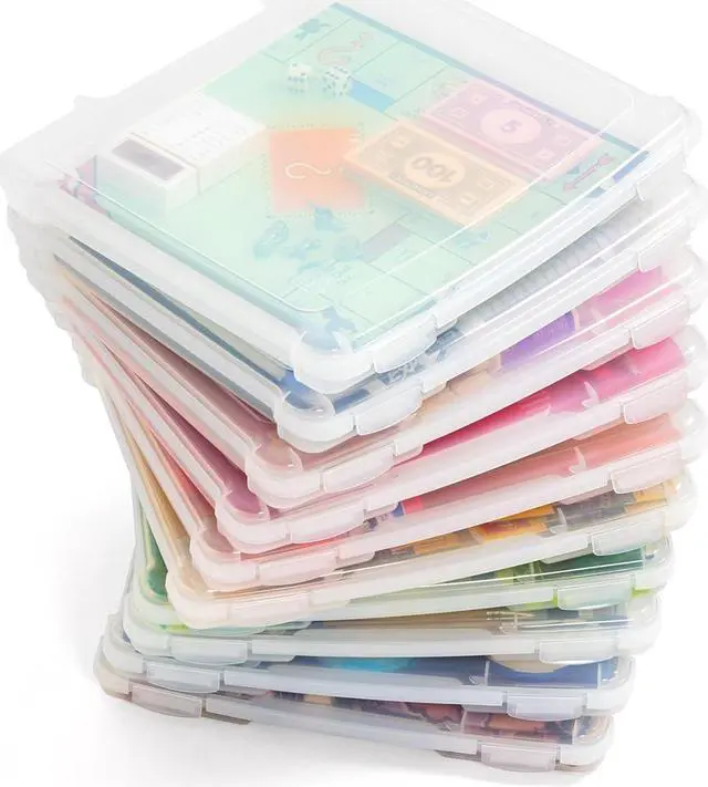 Main image of IRIS USA 10Pack 8.5" x 11" A4 Paper Portable Project Case Container with Snap-Tight Latch, Clear