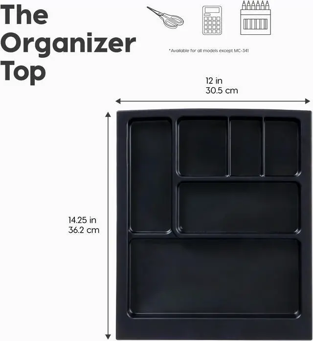 Alt view image 2 of 5 - IRIS USA Craft Plastic Organizers and Storage, Rolling Storage Cart for Classroom Supplies, Storage Organizer for Art Supplies, Drawer Top Organizer for Small Parts, 10 Drawers, White/Clear