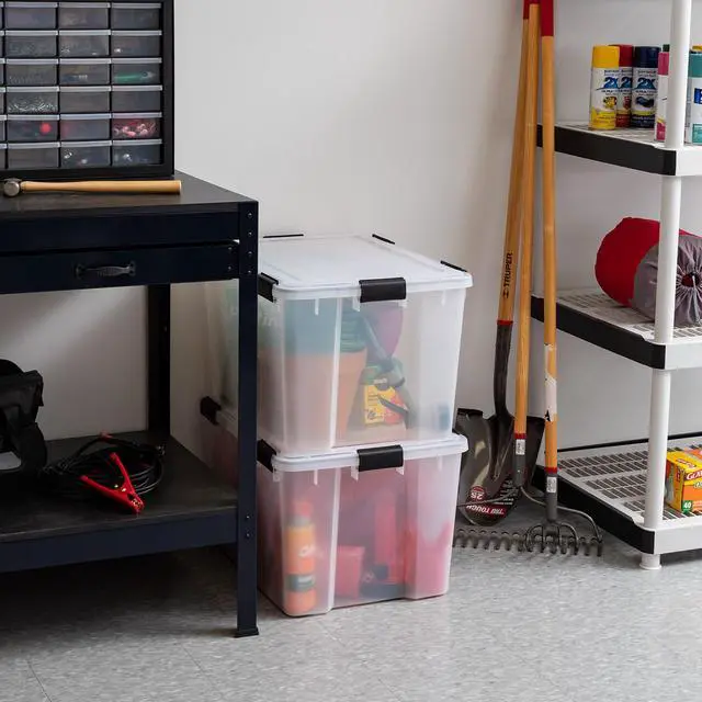 Alt view image 10 of 12 - IRIS USA 74 Qt. Plastic Storage Bins with Sealed Lids, Clear Gasket Box, Airtight Containers