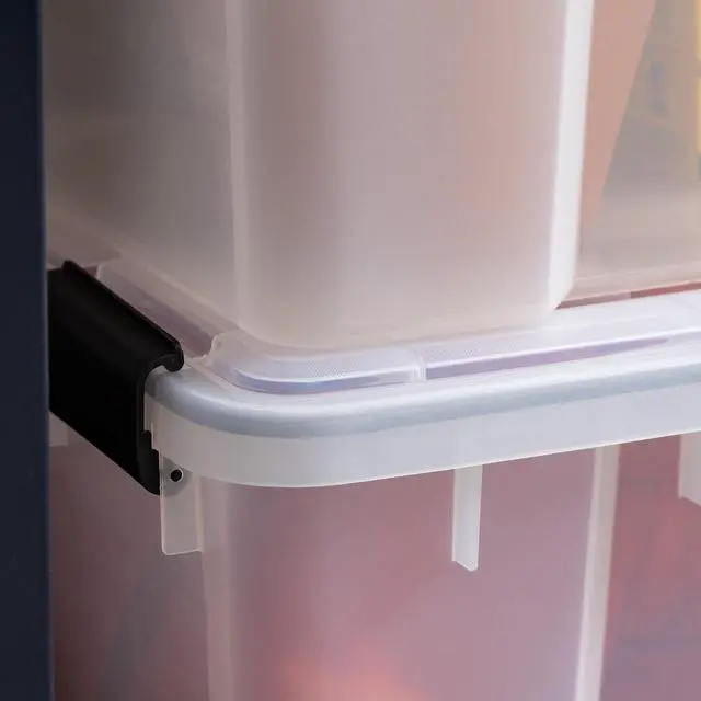 Alt view image 11 of 12 - IRIS USA 74 Qt. Plastic Storage Bins with Sealed Lids, Clear Gasket Box, Airtight Containers