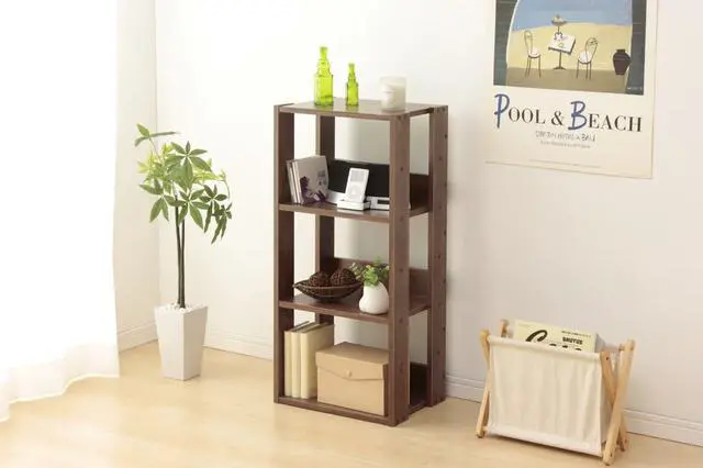 Alt view image 2 of 2 - IRIS Mado 3-Shelf Open Wood Shelving Unit, Brown
