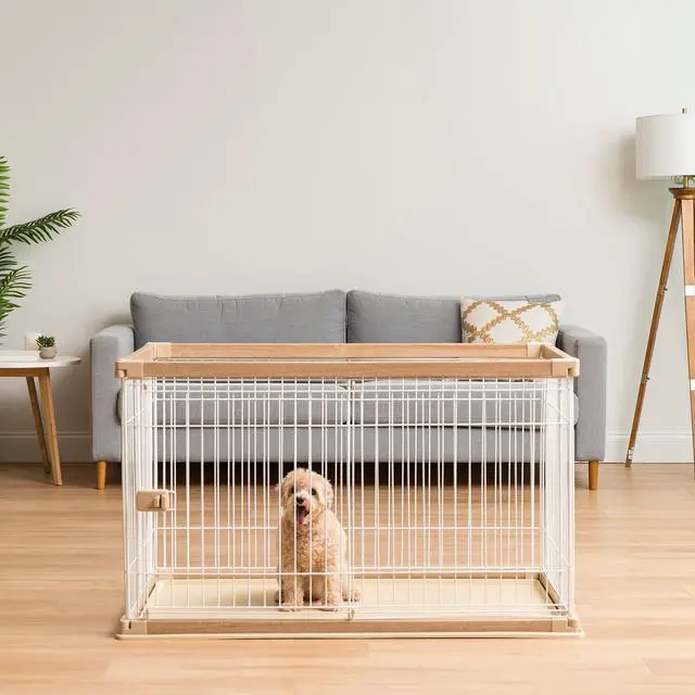 Alt view image 3 of 4 - IRIS Large Wire Open Pet Pen, Brown/White