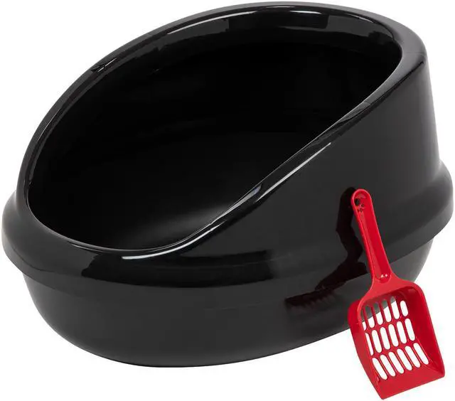 Main image of IRIS Large Shielded Litter Pan, 1 Pack, Black