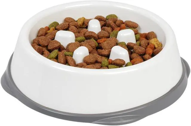 Alt view image 2 of 2 - IRIS Slow Feeding Bowl for Long Snouted Pets, White/Gray