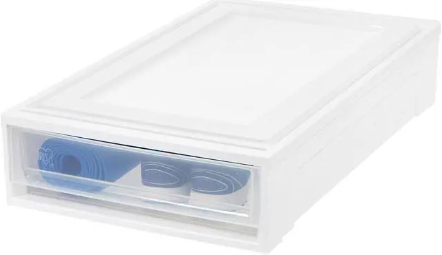 Alt view image 2 of 3 - IRIS Under Bed Box Chest Drawer, White