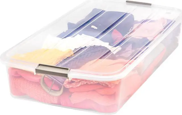 Alt view image 11 of 11 - IRIS USA 50qt Underbed Storage Latching Container, Clear
