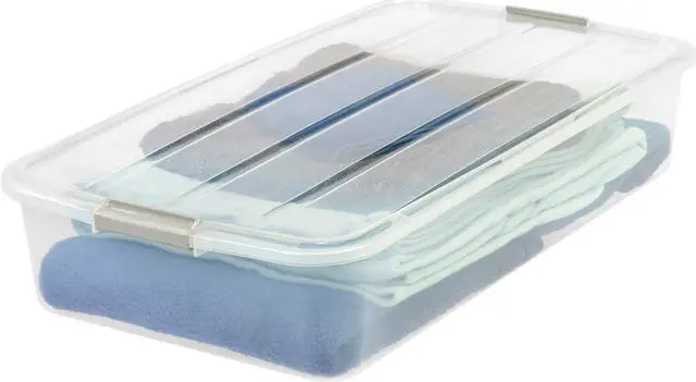 Alt view image 10 of 11 - IRIS USA 50qt Underbed Storage Latching Container, Clear