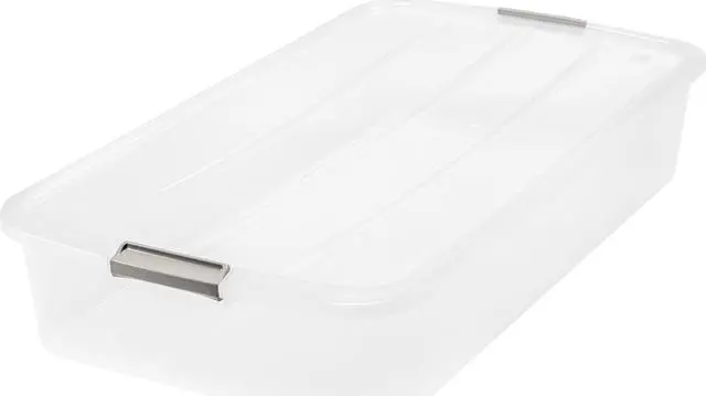 Alt view image 8 of 11 - IRIS USA 50qt Underbed Storage Latching Container, Clear