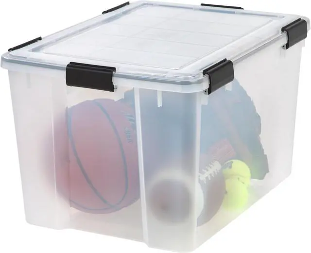 Alt view image 8 of 12 - IRIS USA 74 Qt. Plastic Storage Bins with Sealed Lids, Clear Gasket Box, Airtight Containers