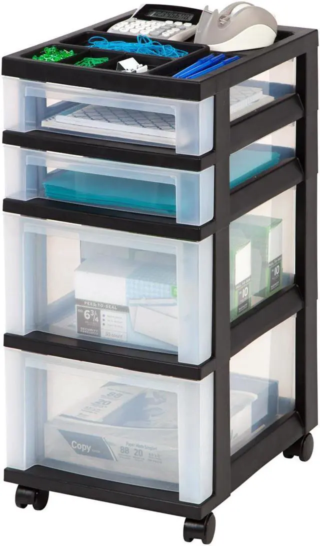 Alt view image 9 of 9 - Iris IRS116827 Mini Chests- 4-Drawer- 12-.06in.x14-.25in.x26-.44in.- Black