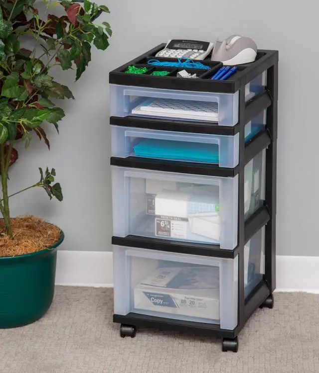 Alt view image 7 of 9 - Iris IRS116827 Mini Chests- 4-Drawer- 12-.06in.x14-.25in.x26-.44in.- Black