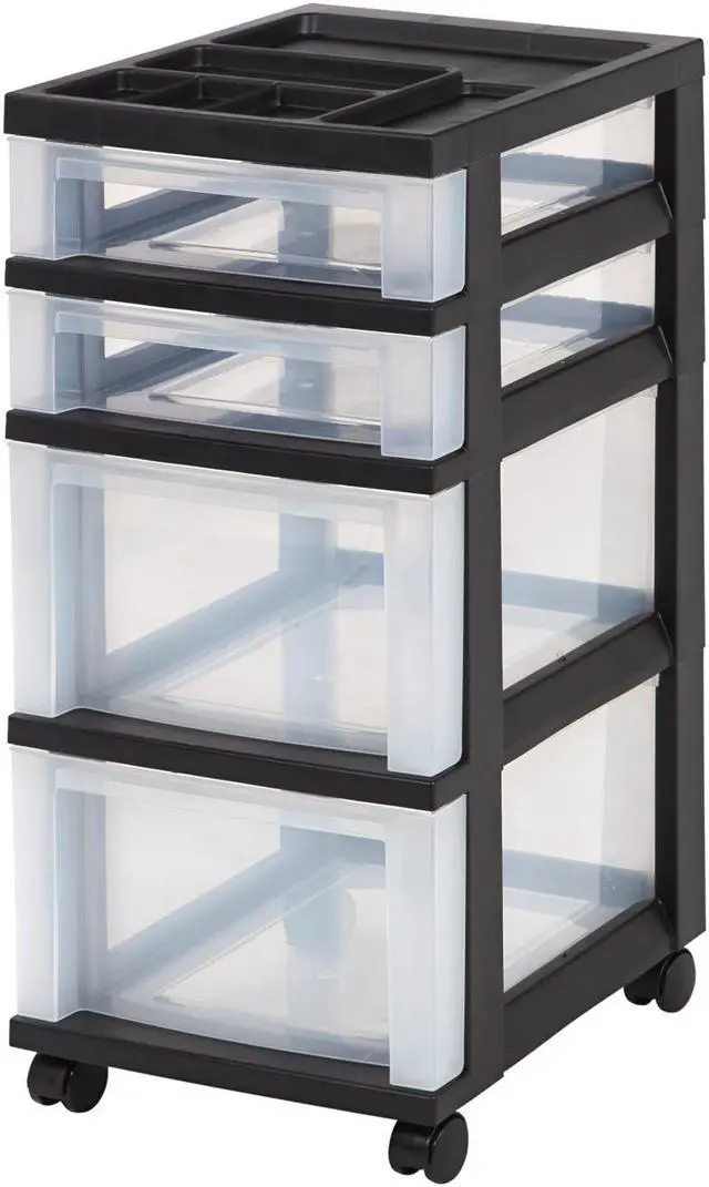 Main image of Iris IRS116827 Mini Chests- 4-Drawer- 12-.06in.x14-.25in.x26-.44in.- Black