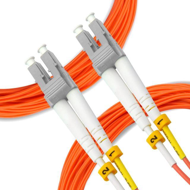 Fiber Patch Cable LC to LC OM3 10Gb Gigabit Multi-Mode Jumper Duplex 50 125 LSZH Fiber Optic Cord for SFP Transceiver, Computer Fiber Networks and F - 2