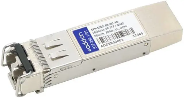 Alt view image 3 of 4 - AddOn Aruba Networks SFP-10GE-SR-AU Compatible TAA Compliant 10GBase-SR SFP+ Transceiver (MMF, 850nm, 300m, LC, DOM)