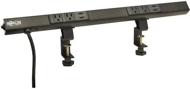 Alt view image 5 of 13 - Tripp Lite - PSC240410USBB - Tripp Lite Power Strip 4-Outlet w 4-Port USB Charging 5-15R 10ft Cord 24in - NEMA 5-15P - 4