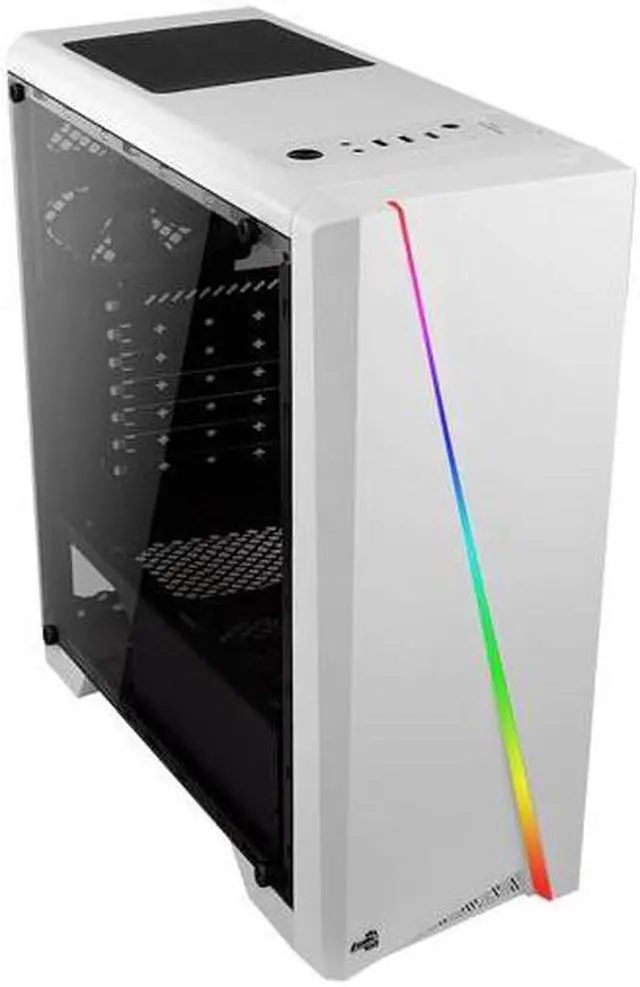 Alt view image 14 of 16 - AeroCool Mid Tower case Cylon White RGB with built-in Card Reader.