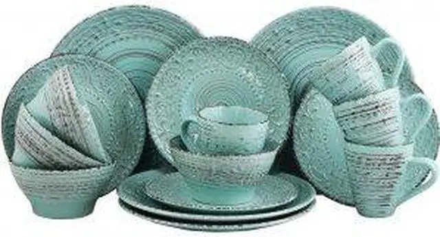 Alt view image 9 of 9 - Elama Marshall 16 Piece Porcelain Dinnerware Set in White