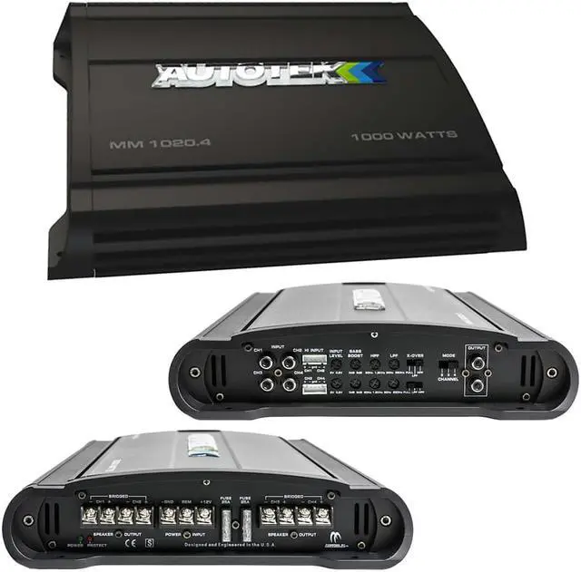 Alt view image 3 of 10 - Autotek MM1020.4 Mean Machine 1000W 4 Channel Bridgeable Amplifier Car Audio Amp