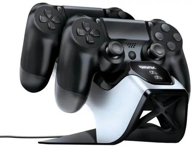 Alt view image 8 of 15 - Bionik Power Stand PS4 DualStock Controllers Charger Stand Dock for PlayStation 4