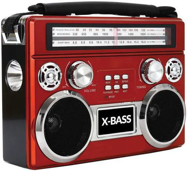 Alt view image 3 of 16 - Supersonic SC-1097BT Retro AM/FM/SW 3-Band Portable Radio /Bluetooth/Flash Light