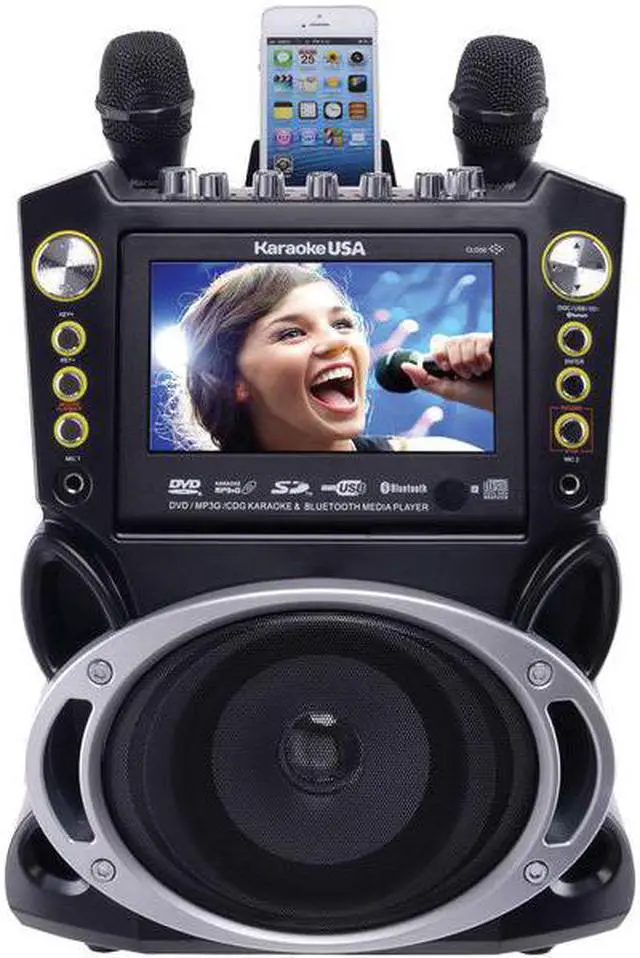 Alt view image 5 of 6 - Karaoke USA 7 in. DVD & Bluetooth Karaoke Machine ( GF844)