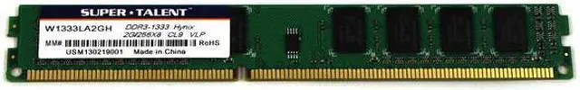 Alt view image 2 of 2 - SUPER TALENT W1333LA2GH-SZ Super Talent DDR3-1333 2GB-256Mx8 CL9 Hynix Chip Very Low Profile Memory