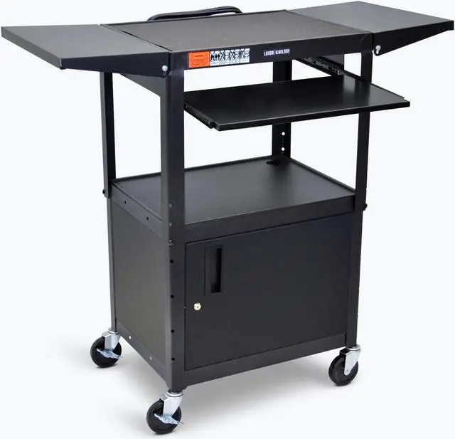 Alt view image 9 of 10 - Luxor AVJ42KBCDL Adjustable Height Cart