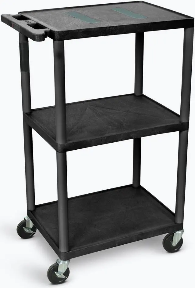 Alt view image 3 of 5 - 18D x 24W x 41H AV Cart 3 Shelves