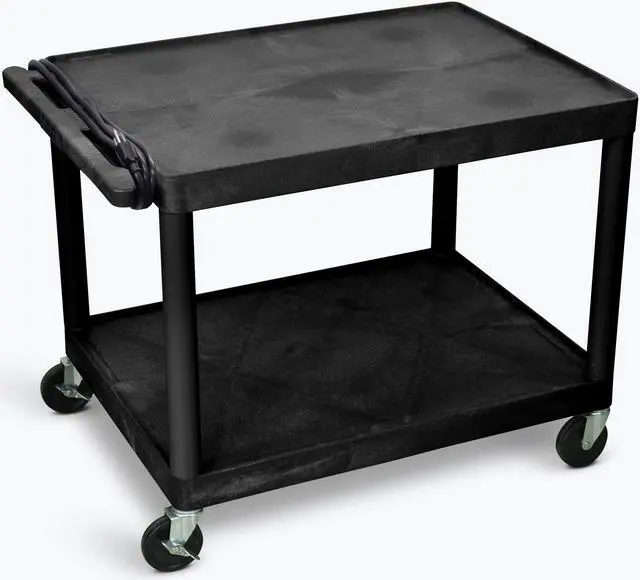 Alt view image 7 of 9 - Luxor LP27E-B 2 Shelves AV Carts Black