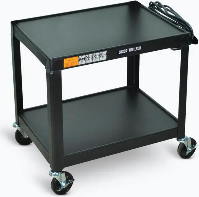 Alt view image 3 of 5 - Luxor AV26 Steel 26" Fixed Height AV Cart Black
