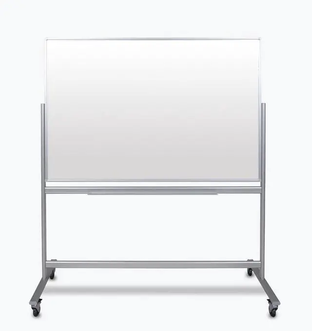Alt view image 6 of 14 - Luxor MMGB6040 Mobile Magnetic Glass Dry Erase Board - 60" x 40" - White Surface - Silver Aluminum Frame