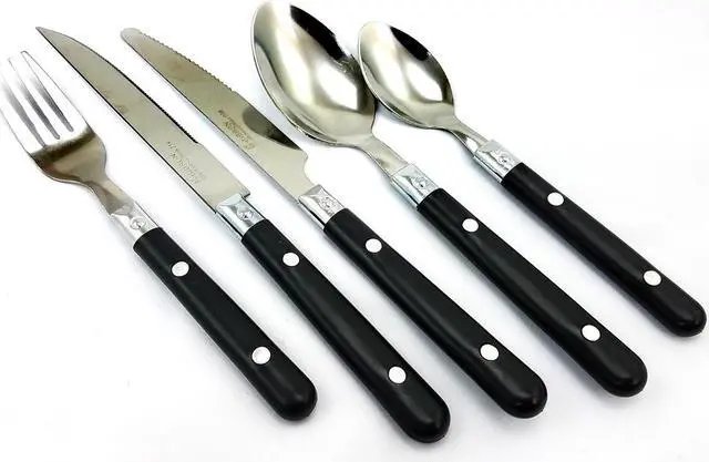 Alt view image 3 of 5 - Gibson Casual Living 58 Piece Flatware Set in Black