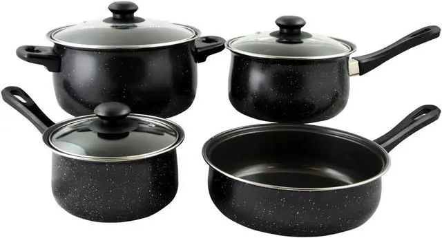 Main image of Gibson Home Casselman 7 piece Cookware Set in Black with Bakelite Handle
