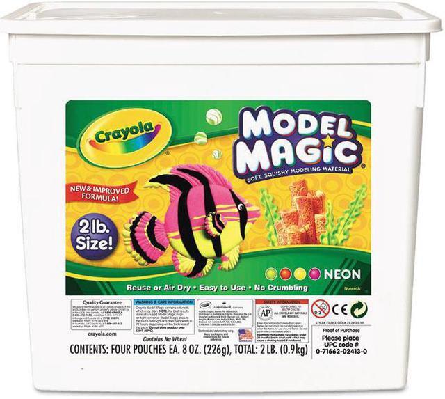 Alt view image 8 of 13 - Binney & Smith 574400 Model Magic Self-Hardening Modeling Compound  Four 8oz Pouches per Bucket  White